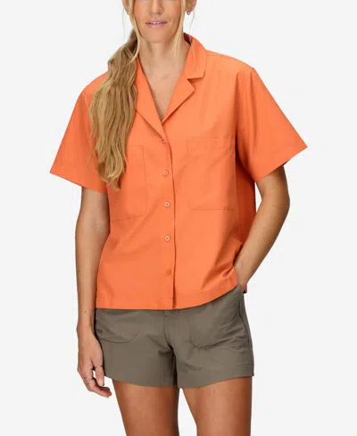 Marmot Women's Air Exchange Upf 40 Camp Short Sleeve Camp Collar Shirt In Pomelo