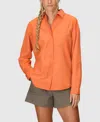 Marmot Women's Air Exchange Upf 40 Ls Classic Collar Shirt In Orange