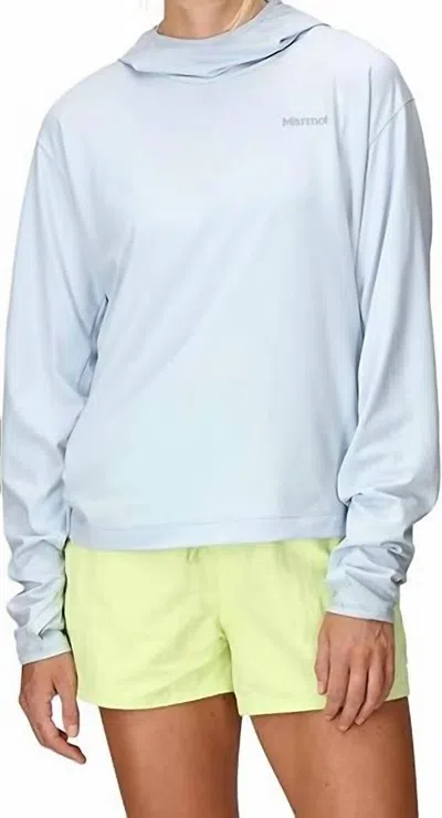 Marmot Women's Air Exchange Upf 50 Hoody Size In Vapor In Blue