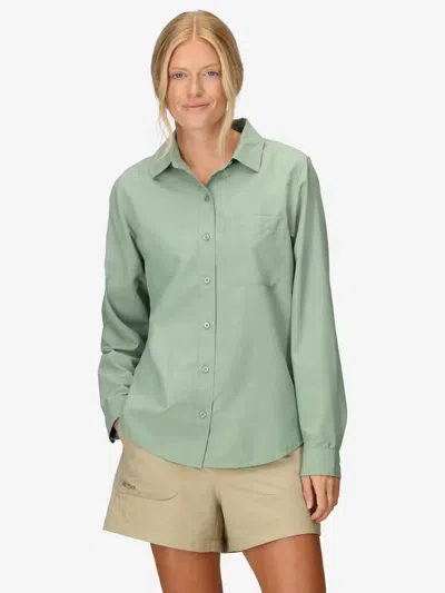 Marmot Women's Airexchange Long Sleeve Shirt In Agate Green