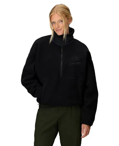 Marmot Women's Collared Zip-front Fleece Sweatshirt In Black