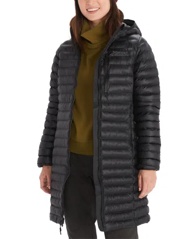 Marmot Echo Featherless Hooded Coat In Black Shine