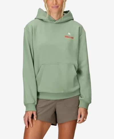 Marmot Women's For Life Graphic Hoody Shirt In Agate Gree