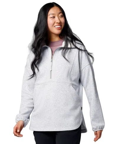 Marmot Women's Hideaway Plush Half-zip Tunic-length Fleece Hoodie In White