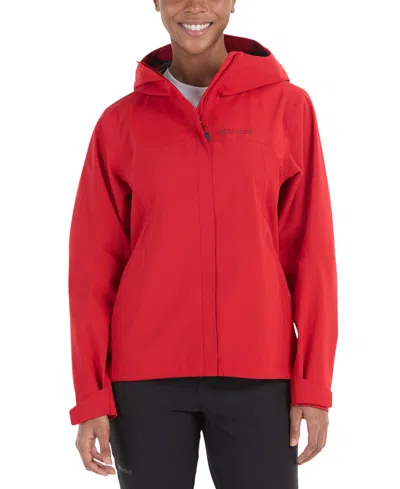 Marmot Women's Hooded Precip Jacket In Team Red