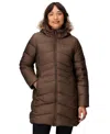 Marmot Women's Montreal Hooded Faux-fur-trim Coat In Brown