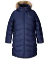 Marmot Women's Montreaux Long Winter Down Hooded Coat In Blue