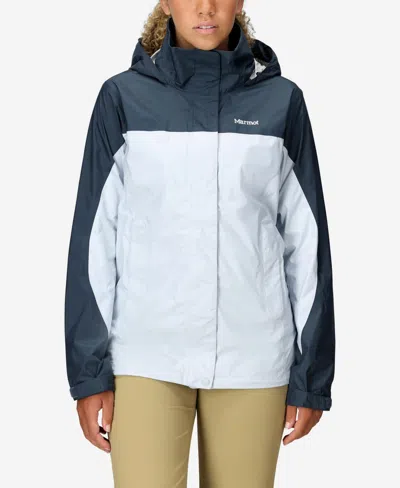 Marmot Women's Precip Eco Hooded Collar Jackets In Blue