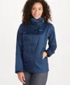 Marmot Women's Precip Eco Hooded Collar Jackets In Blue