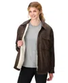 Marmot Women's Ridgefield Sherpa Lined Flannel Coat In Brown