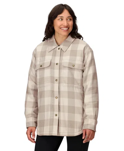 Marmot Women's Ridgefield Sherpa Lined Flannel Coat In Brown