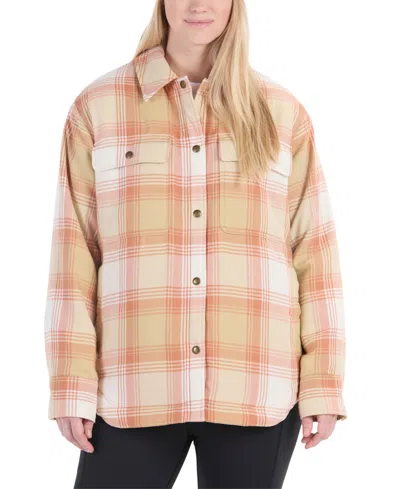Marmot Women's Ridgefield Sherpa Lined Flannel Coat In Light Oak