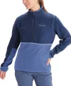 Marmot Women's Rocklin Half-zip Colorblocked Fleece Jacket In Twilight Blue,blue Bonnet