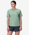 Marmot Women's Sunny Marty Ss Rib Collar T-shirts In Agate Gree