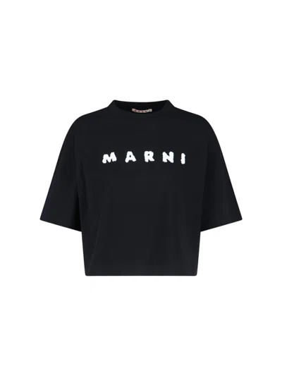 Marni 100% Cotton T-shirt In Black