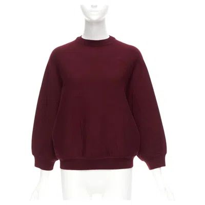 Pre-owned Marni 100% Wool Burgundy Crop Back Batwing Boxy Sweater It38 S In Red
