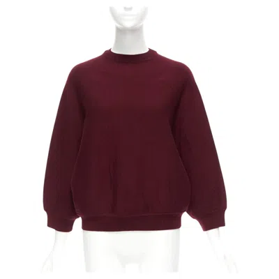 Pre-owned Marni 100% Wool Burgundy Crop Back Batwing Boxy Sweater It38 S In Red