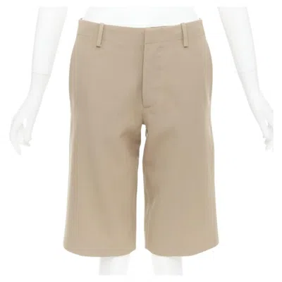 Pre-owned Marni 100% Wool Concealed Waistband Knee Length Shorts It38 Xs In Sand