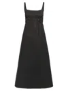 Marni Trapeze Midi Dress With Structured Bustier In Black