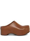 Marni Caramel Nappa Leather Mules