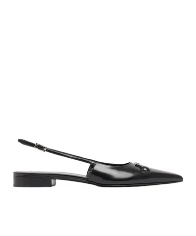 Marni 10mm Leather Slingback Flats In Black