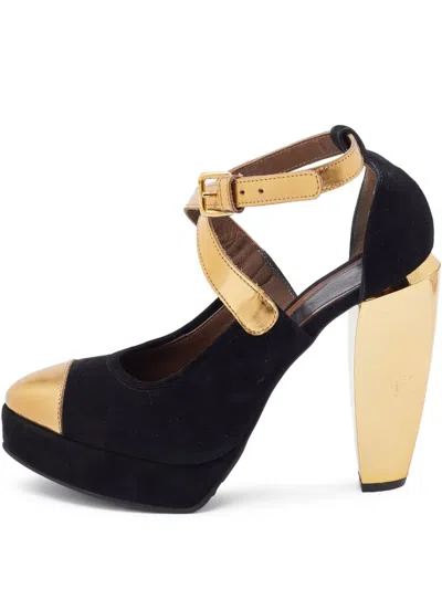 Pre-owned Marni 130mm Leather Platform Pumps