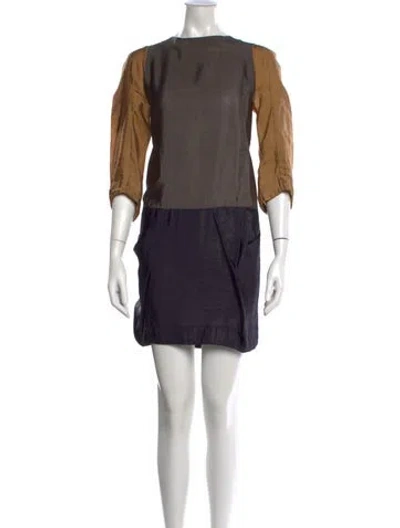 Pre-owned Marni 1907 Mini Dress In Gray