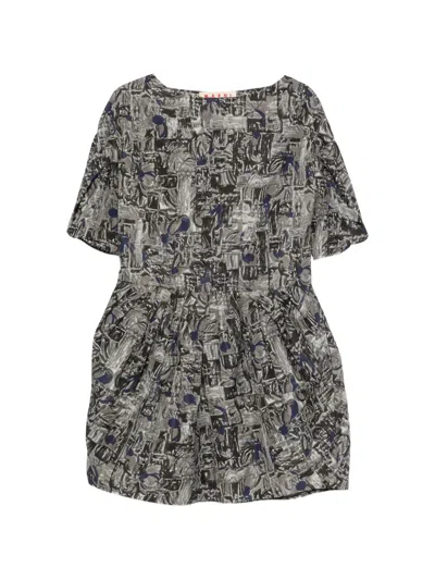 Pre-owned Marni 2000s Abstract-print Mini Dress In Green