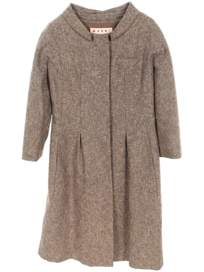 Pre-owned Marni 2000s Wool Single-breasted Coat In Brown