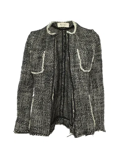 Pre-owned Marni 2009 Knitted Patch-pocket Jacket In Black