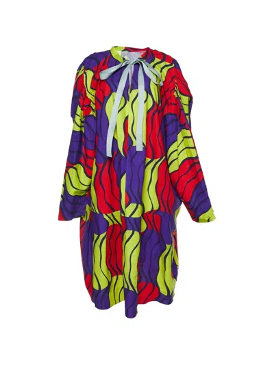 Pre-owned Marni 2009 Printed Oversized Dress In Purple