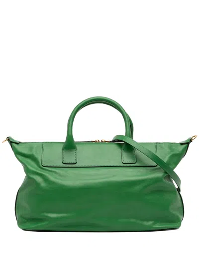 Pre-owned Marni 2010-2025 Leather Top Handle Zip Satchel In Green