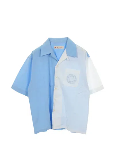 Pre-owned Marni 2010s Bicolor Short-sleeve Shirt In Blue
