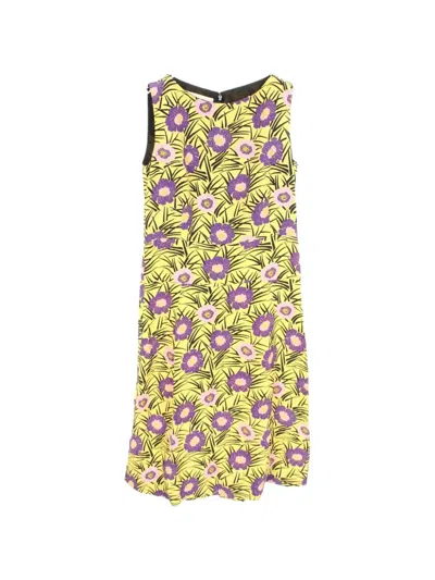 Pre-owned Marni 2010s Floral-print Sleeveless Midi Dress In Yellow