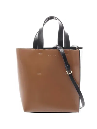 Pre-owned Marni 2010s Museo Leather Tote Bag In Brown