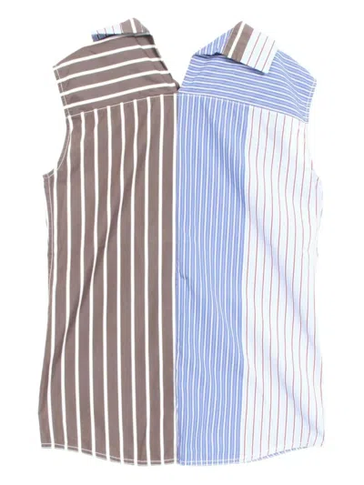 Pre-owned Marni 2010s Striped Sleeveless Shirt In Blue