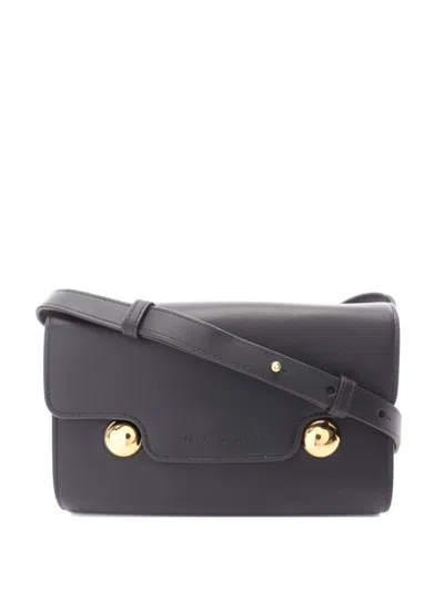 Pre-owned Marni 2010s Trunkaroo Leather Shoulder Bag In Black