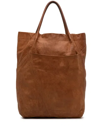Pre-owned Marni 2011 Leather Front Pocket Tote Bag In Brown