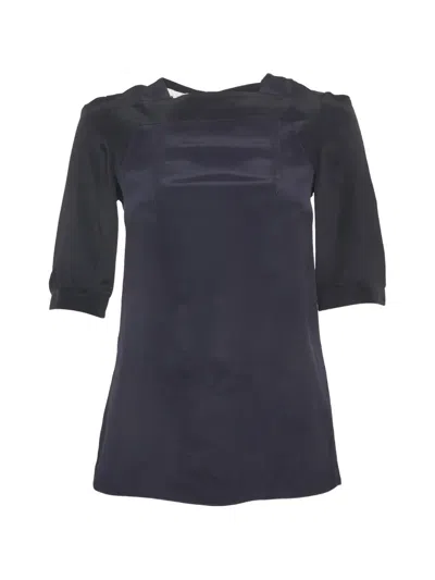 Pre-owned Marni 2012 Satin Short-sleeve Top In Black