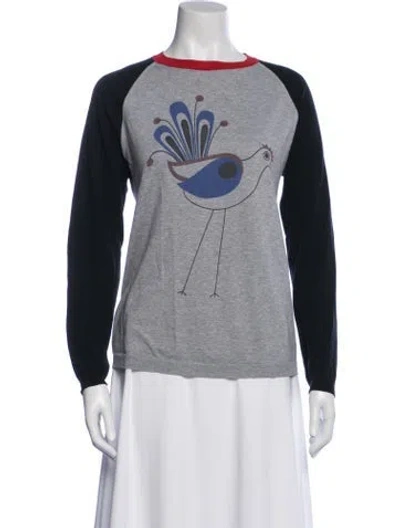 Pre-owned Marni 2013 Graphic Print Sweater In Gray