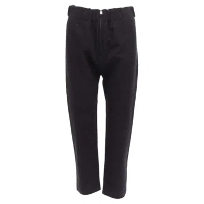 Pre-owned Marni 2014 Black Cotton Blend Jacquard Zip Front Tapered Pants It38 Xs