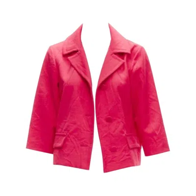 Pre-owned Marni 2014 Red Creased Crinkle Wrapped Buttons Cropped Boxy Jacket It38 Xs