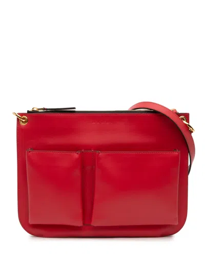 Pre-owned Marni 2015-2025 Leather Pocket Crossbody Bag In Red