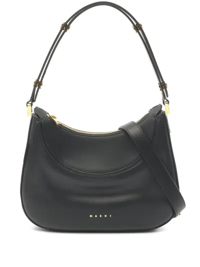 Pre-owned Marni 2020s Leather Shoulder Bag In Black