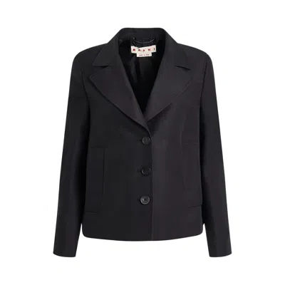 Marni 3 Button Flared Jacket In Black