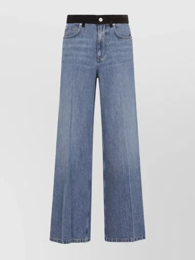 Marni 5-pocket Denim Trousers Contrast Waistband In Blue
