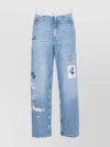 Marni 5 Pockets Denim Jeans With Embroidered Front In Blue