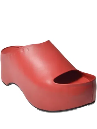 Marni 50mm Leather Heeled Mules In Red