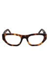 Marni 53mm Rectangular Reading Glasses In Brown