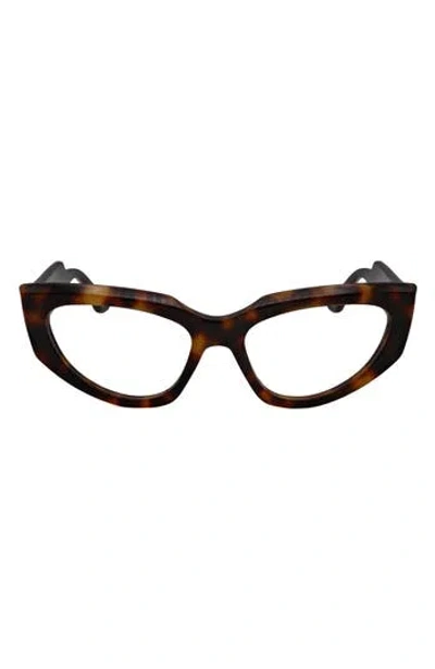 Marni 55mm Cat Eye Reading Glasses In Brown